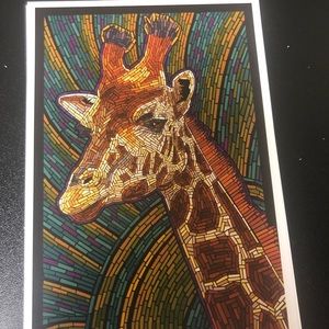 Lantern Press, Mosaic, Giraffe, Postcard